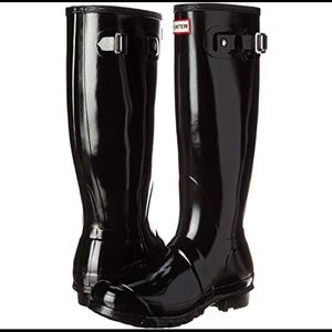 Hunter Tall Black Glossy Rainboots